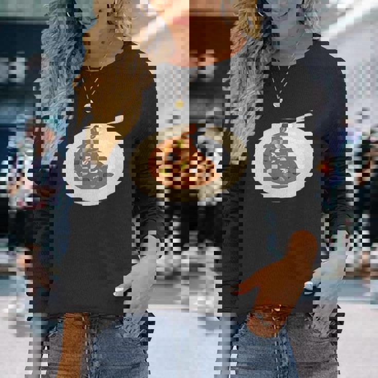 おかしなカレーライス 長袖Tシャツ 彼女への贈り物