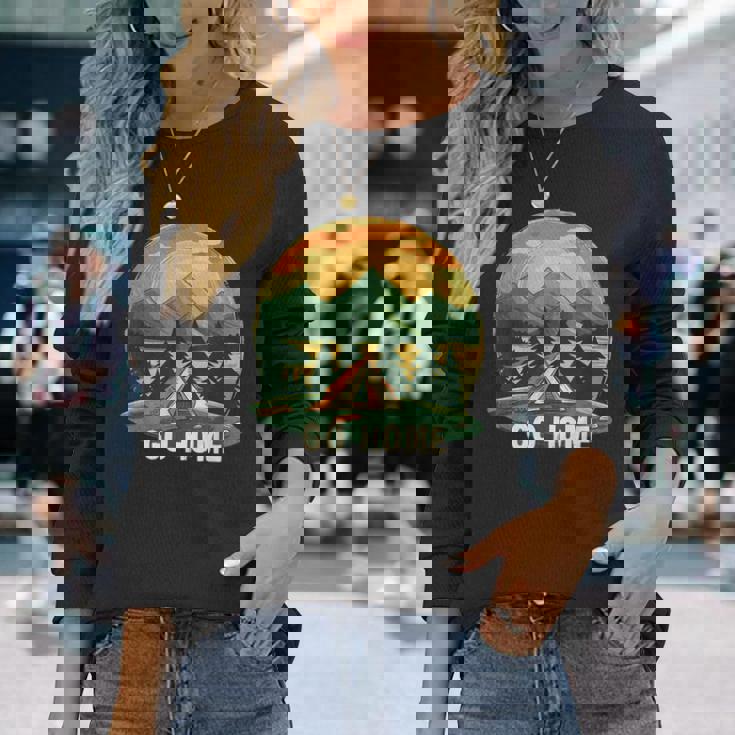 おかしなゴー・ホーム・セイングとテントのネイチャーコスチューム。 長袖Tシャツ 彼女への贈り物