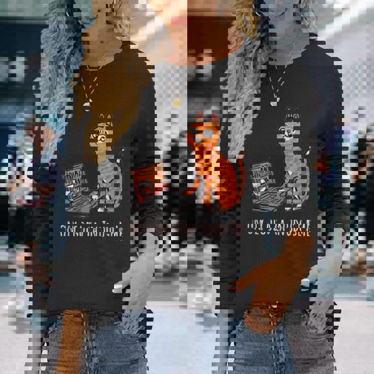 おもしろ猫 通販 イラスト グラフィック 長袖Tシャツ 彼女への贈り物