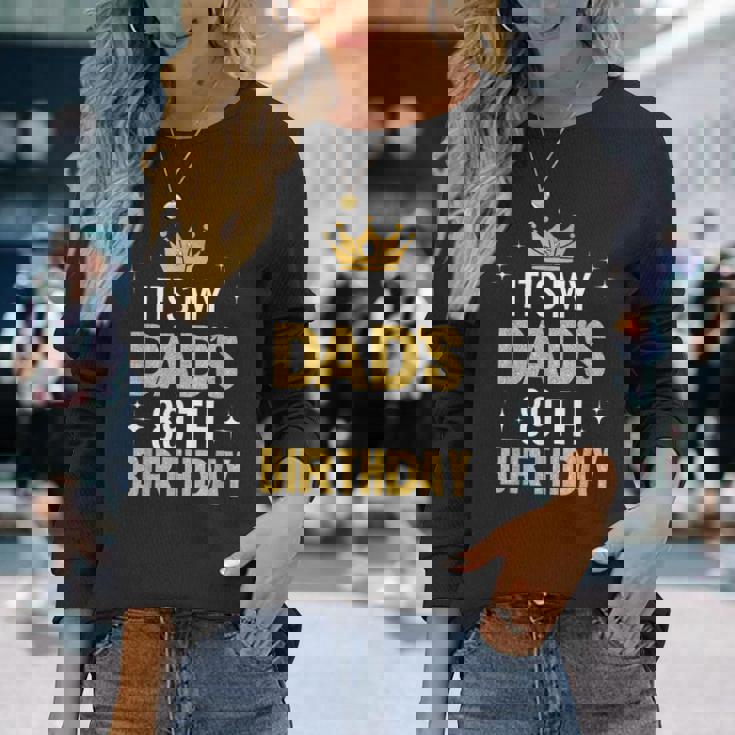 お父さんの89歳の誕生日アイデアハッピーファニー 長袖Tシャツ 彼女への贈り物