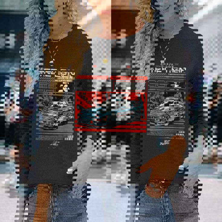 かっこいい レトロ ヴィンテージ ジャパニーズjdm 東京ジャパン ドリフト レースカー 長袖Tシャツ 彼女への贈り物