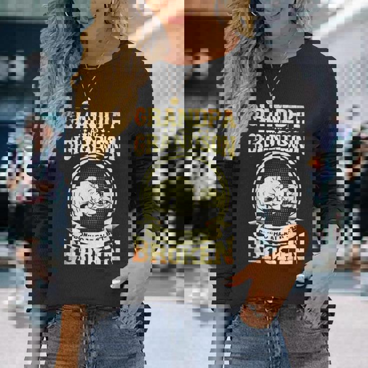 かわいいおじいちゃん 孫 おじいちゃんと孫 長袖Tシャツ 彼女への贈り物