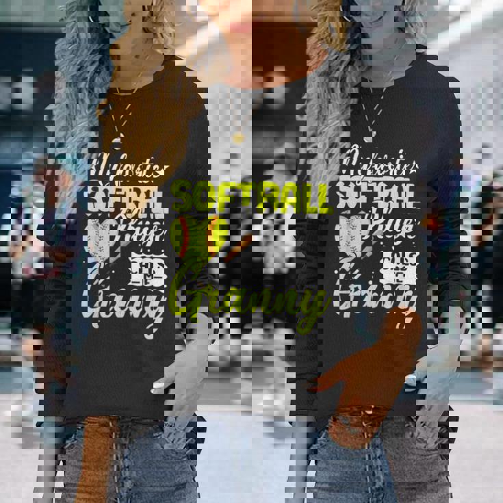 かわいいソフトボール グラニー スポーツ チームプレーヤー 長袖Tシャツ 彼女への贈り物