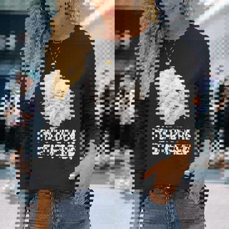 かわいいビションフリーゼ If You Love Me Let Meleep パジャマ 長袖Tシャツ 彼女への贈り物