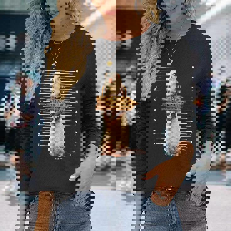 かわいいフェレット泥棒 面白い動物 長袖Tシャツ 彼女への贈り物