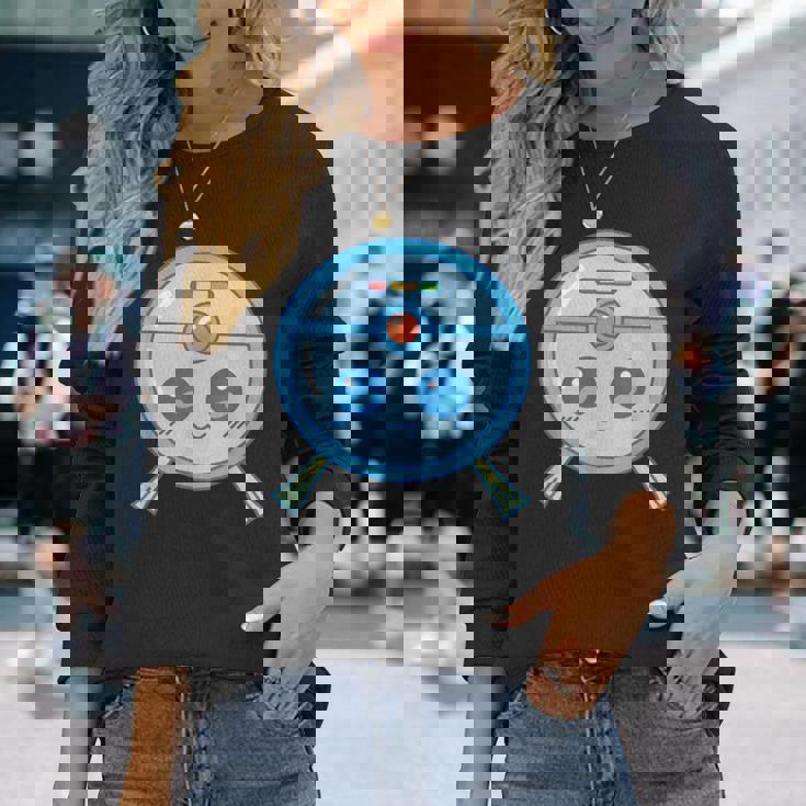 かわいいロボット掃除機掃除カワイイキッズ 長袖Tシャツ 彼女への贈り物