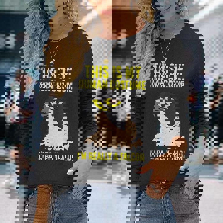 これは私の人間のコスチュームです私は本当にハヤブサ鳥です 長袖Tシャツ 彼女への贈り物
