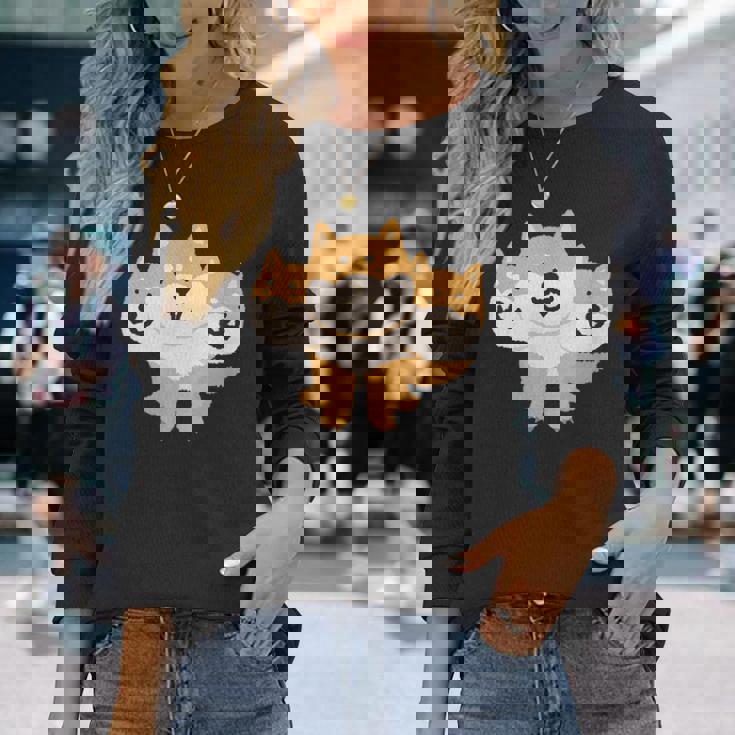 しばベロス（ケルベロス） 長袖Tシャツ 彼女への贈り物