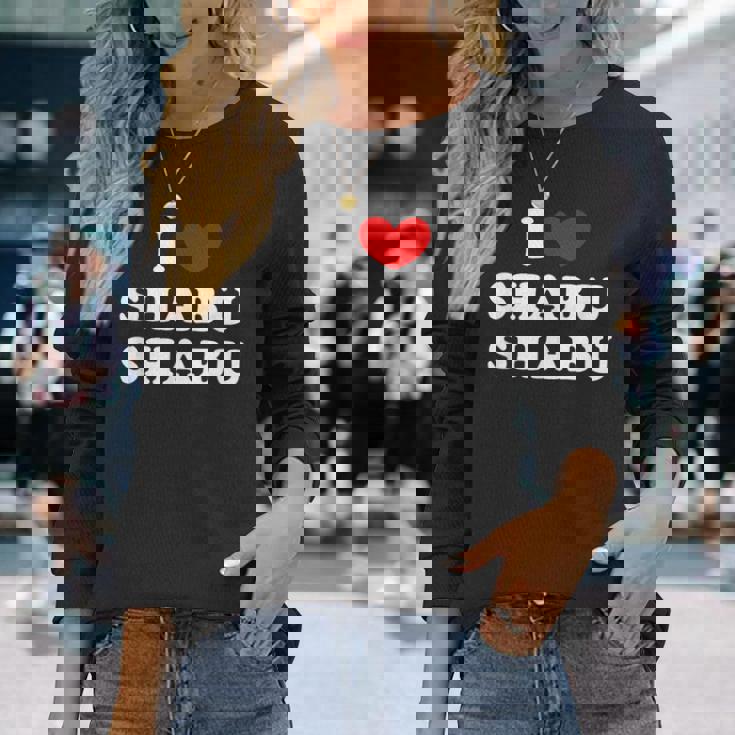 しゃぶしゃぶ大好き アイハート しゃぶしゃぶ 長袖Tシャツ 彼女への贈り物