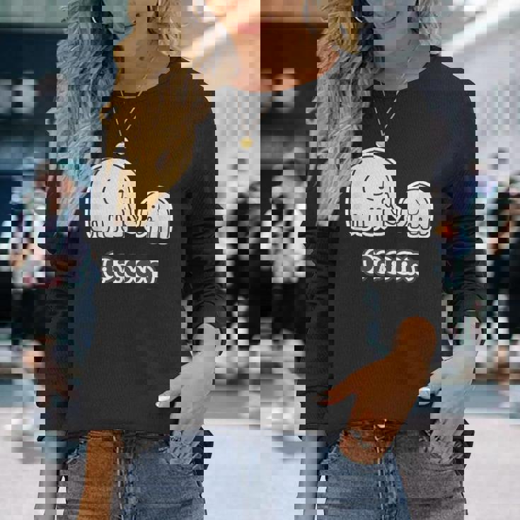 ぞうさん 親子【Paoon】象 赤ちゃん 家族 ファミリー【どうぶつフレンズ】かわいい 動物 キャラクター イラスト 長袖Tシャツ 彼女への贈り物