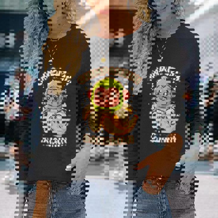 ちびカワイイチンパンジーニバナニーニ イタリアブレインロットミーム 長袖Tシャツ 彼女への贈り物