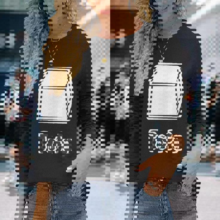 とうふ Tofu（豆腐）【Gohan ごはんタイム】ゆるくて かわいい 面白い イラスト 長袖Tシャツ 彼女への贈り物