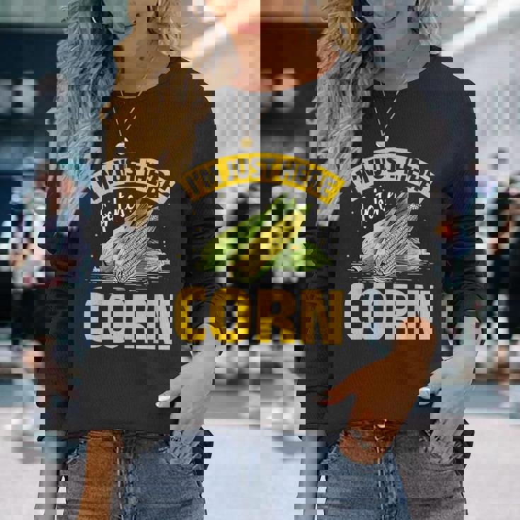 とうもろこし野菜 とうもろこし 長袖Tシャツ 彼女への贈り物