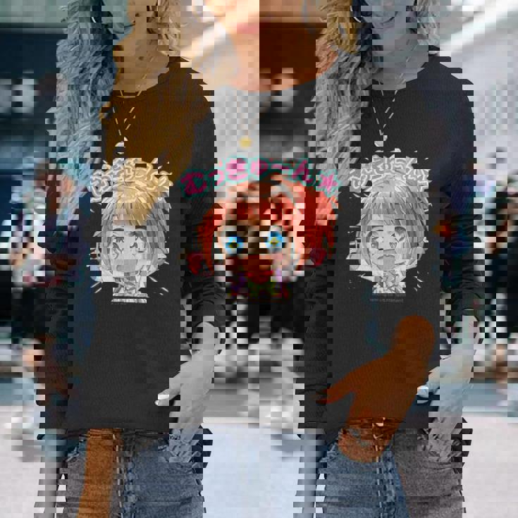 ひなビタスタンプ めう01「むっきゅーん」 長袖Tシャツ 彼女への贈り物