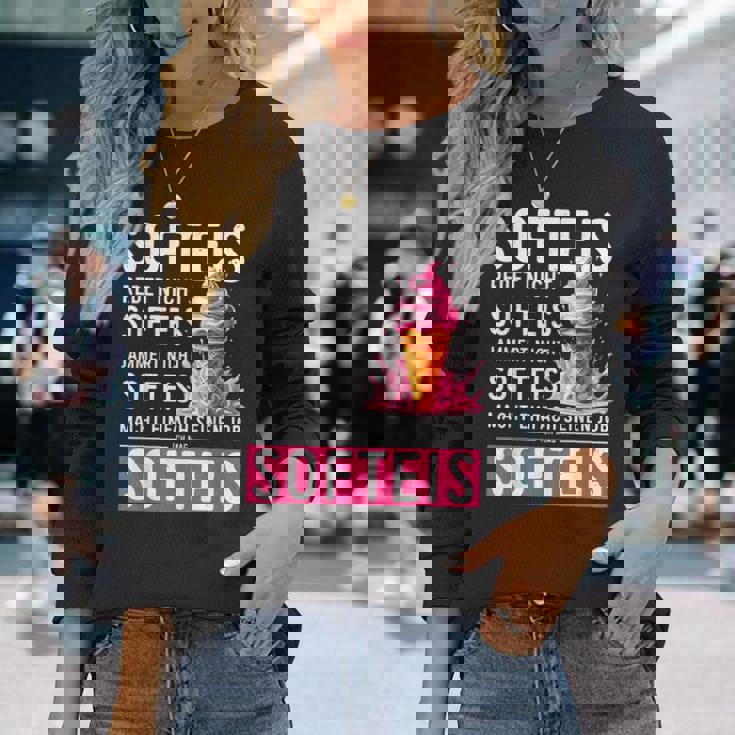 アイスクリームセラーコスチュームソフトアイスクリームはアイスクリームを言わないで話す 長袖Tシャツ 彼女への贈り物