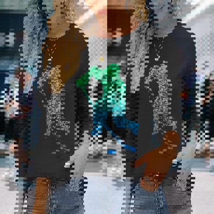 アイスホッケー選手ユースメンズキッズボーイズ 長袖tシャツ 長袖Tシャツ 彼女への贈り物