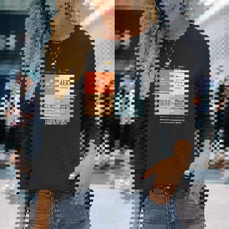 アイゼンハワー意思決定マトリックスのイラスト 長袖Tシャツ 彼女への贈り物