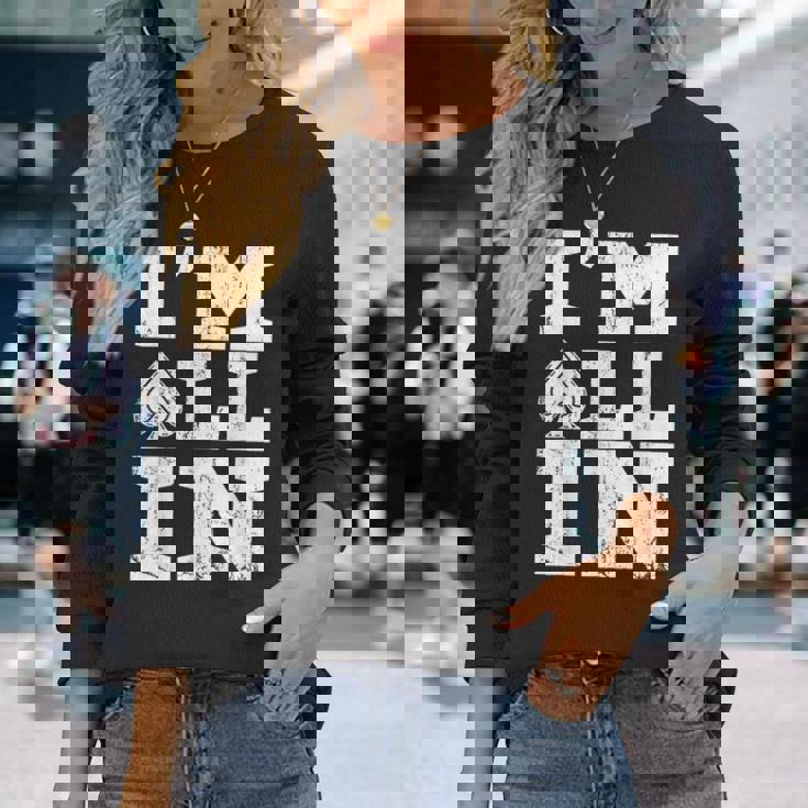 アイムオールイン ポーカーシャツ ポーカープレイヤー カード ギャンブラー 長袖Tシャツ 彼女への贈り物