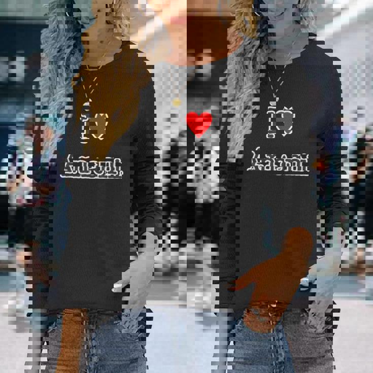 アイラブ・Amami 奄美大島（I Love ハート）【47都道府県】Jimo-T ジモティ お土産 面白い 長袖Tシャツ 彼女への贈り物