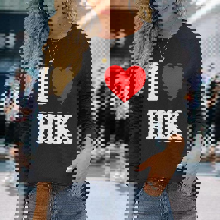 アイ・ラブ Hk アイハート香港 長袖Tシャツ 彼女への贈り物