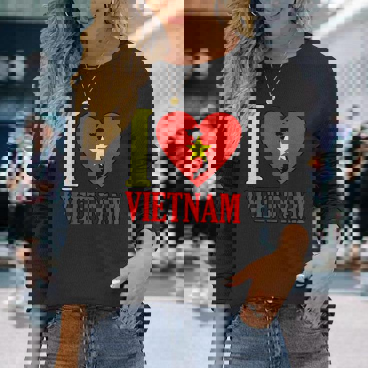 アイ・ラブ・ベトナム 長袖Tシャツ 彼女への贈り物