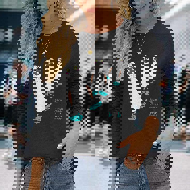 アオアシカツオドリ 鳥 長袖Tシャツ 彼女への贈り物