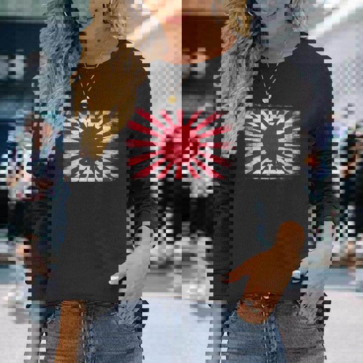 アサヒ国旗 日本 セッティングサン 長袖Tシャツ 彼女への贈り物