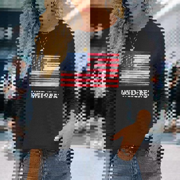 アメリカ国旗tシャツ 長袖Tシャツ 彼女への贈り物