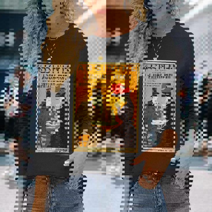 アールヌーボー アブサン ビクトリア朝 カップル テーブル 長袖Tシャツ 彼女への贈り物