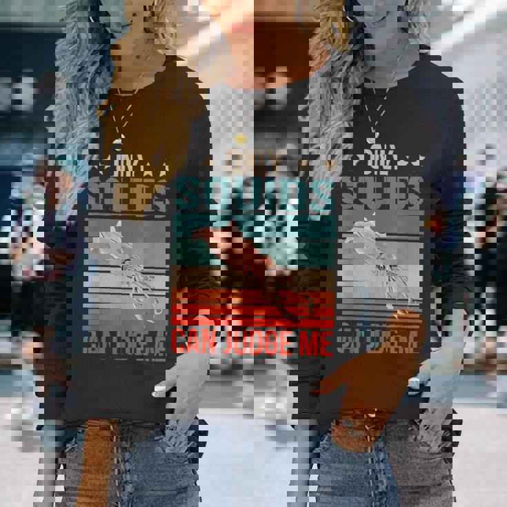 イカは私を判断できる 烏賊 イカ 長袖Tシャツ 彼女への贈り物