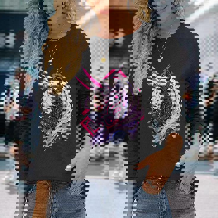 イースターバニーイヤー サイバーパンク エステティックテックウェア 長袖Tシャツ 彼女への贈り物