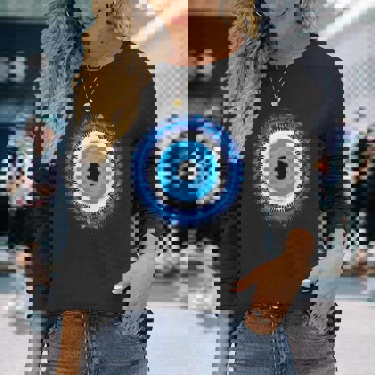 イーブルアイシャツ トルコの目 ナザール 邪悪なギリシャ語から守る 長袖Tシャツ 彼女への贈り物