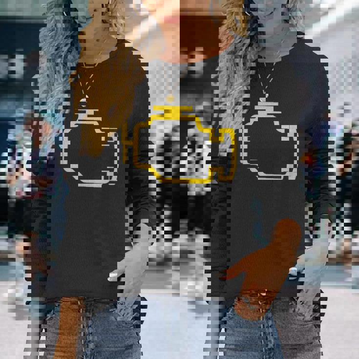 エンジンライトをチェック 長袖Tシャツ 彼女への贈り物