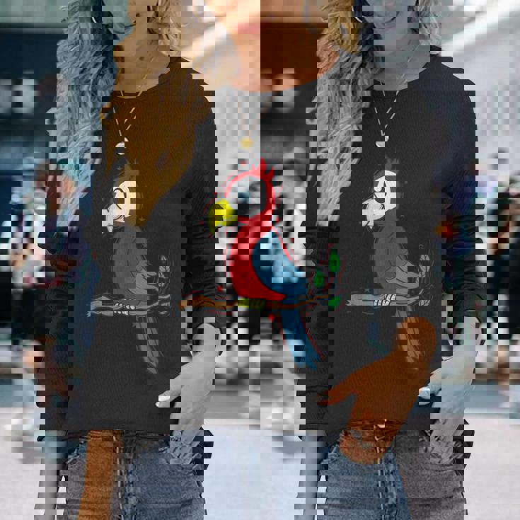 オウム エキゾチック トロピカル 動物 長袖Tシャツ 彼女への贈り物