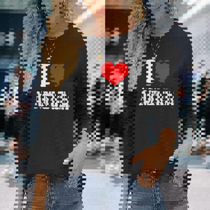 オーストラリア アイ・ハート・オーストラリア アイ・ラブ・オーストラリア 長袖Tシャツ 彼女への贈り物