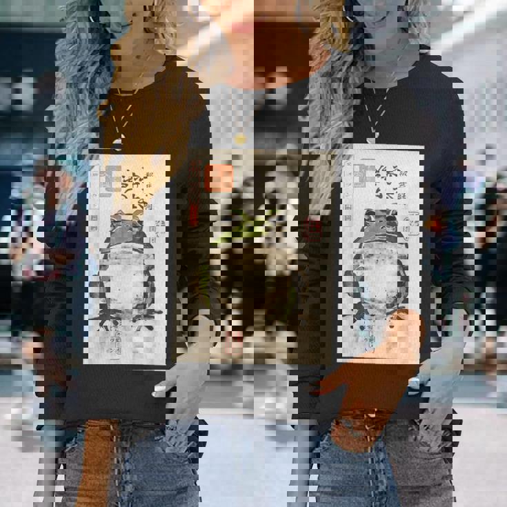 カエル浮世絵 アニメ 日本美術 長袖Tシャツ 彼女への贈り物