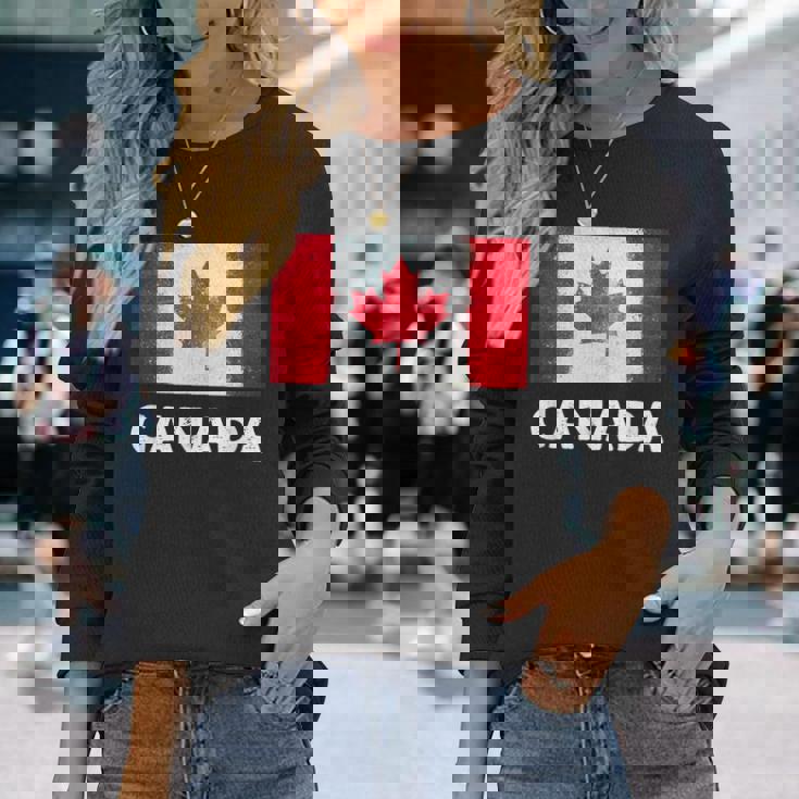 カナダ国旗ジャージ、カナダ。 長袖Tシャツ 彼女への贈り物