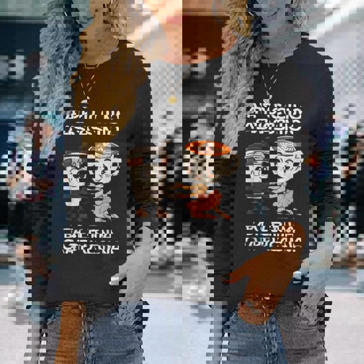 カプチーノ アサシーノ バレリーナ イタリアン ブレイン ミーム キッズ 長袖Tシャツ 彼女への贈り物