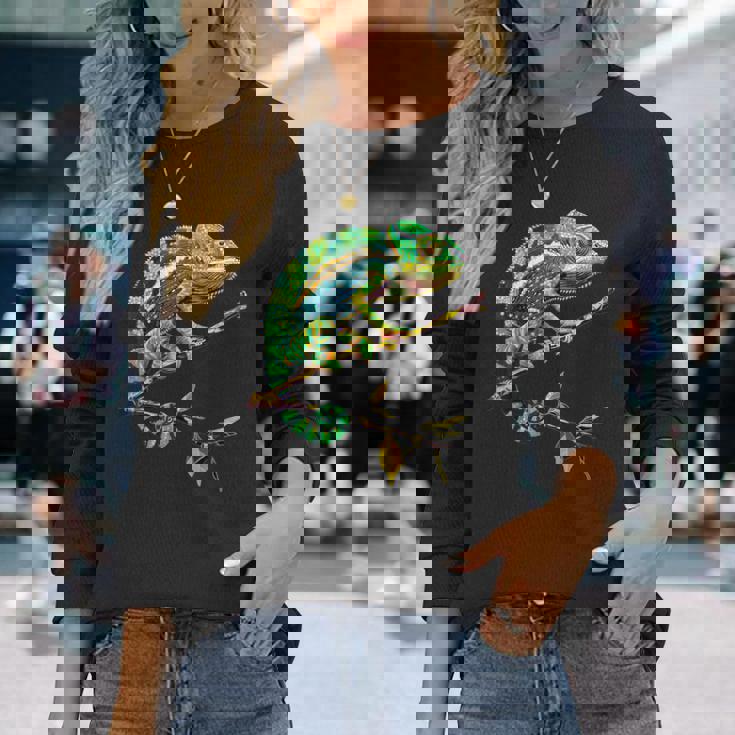 カメレオン トカゲ 爬虫類 カメレオン イグアナ トカゲ カメレオン 長袖Tシャツ 彼女への贈り物