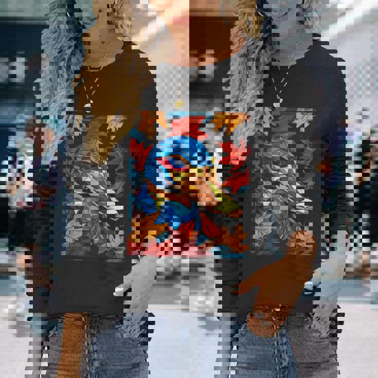 カモノハシ 動物 モチーフ イラスト カモノハシ 長袖Tシャツ 彼女への贈り物