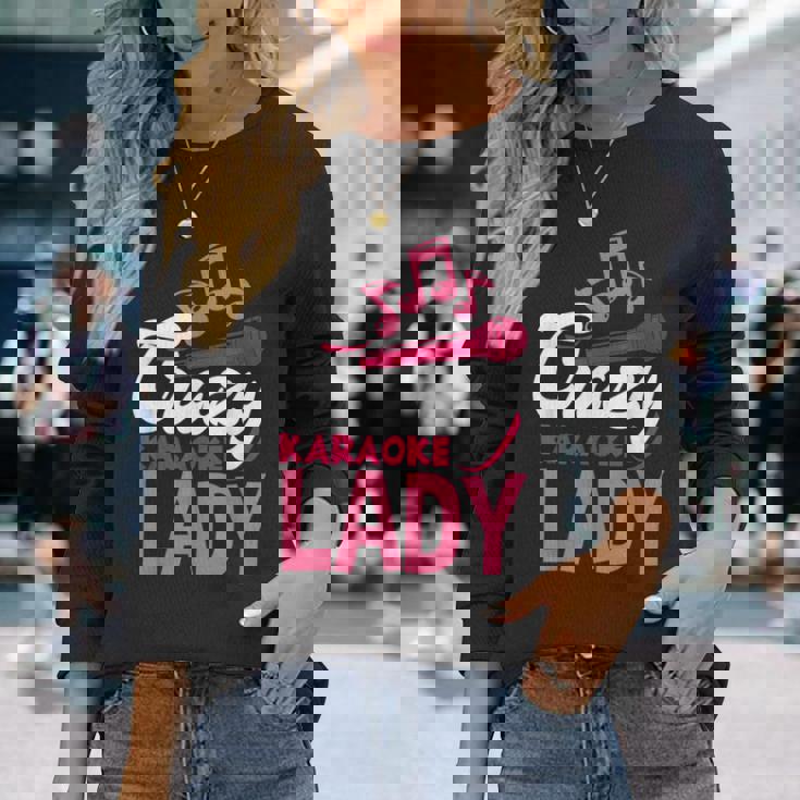 カラオケレディ おもしろ音楽好き カラオケシンガー 長袖Tシャツ 彼女への贈り物