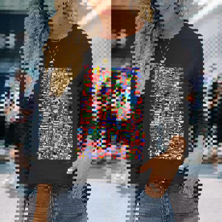 カントリーボール 世界の旗 長袖Tシャツ 彼女への贈り物