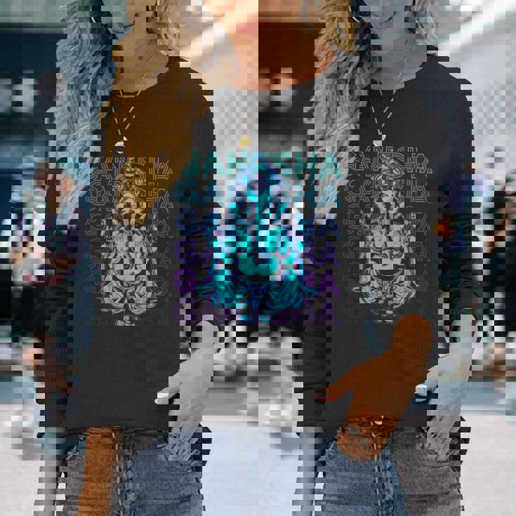 ガネーシャ 古代ヒンズー教神 ヒンズー教神話 長袖Tシャツ 彼女への贈り物