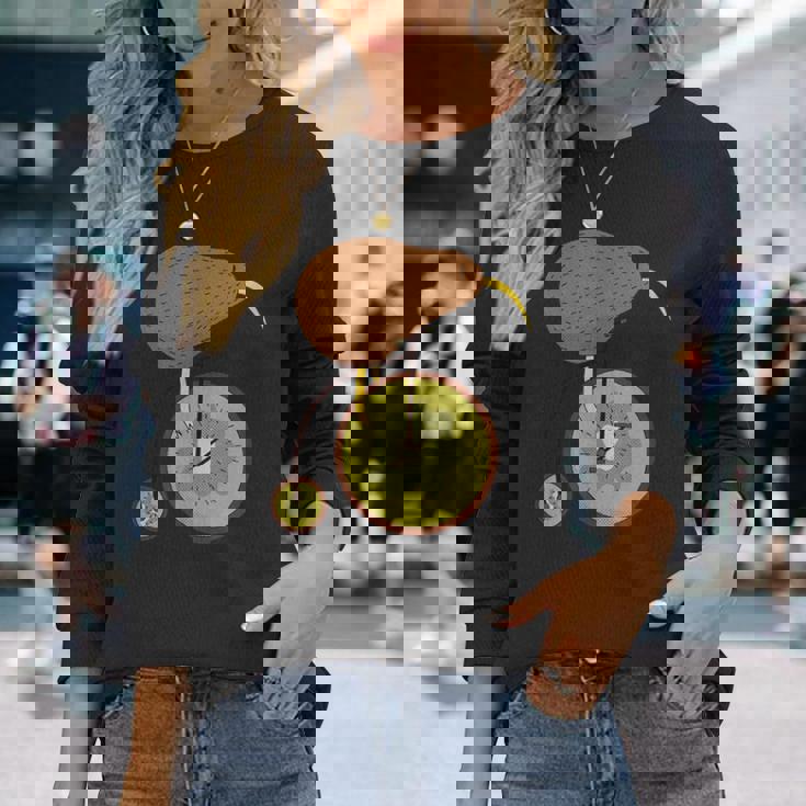 キウイフルーツバイクのキウイ鳥 長袖Tシャツ 彼女への贈り物