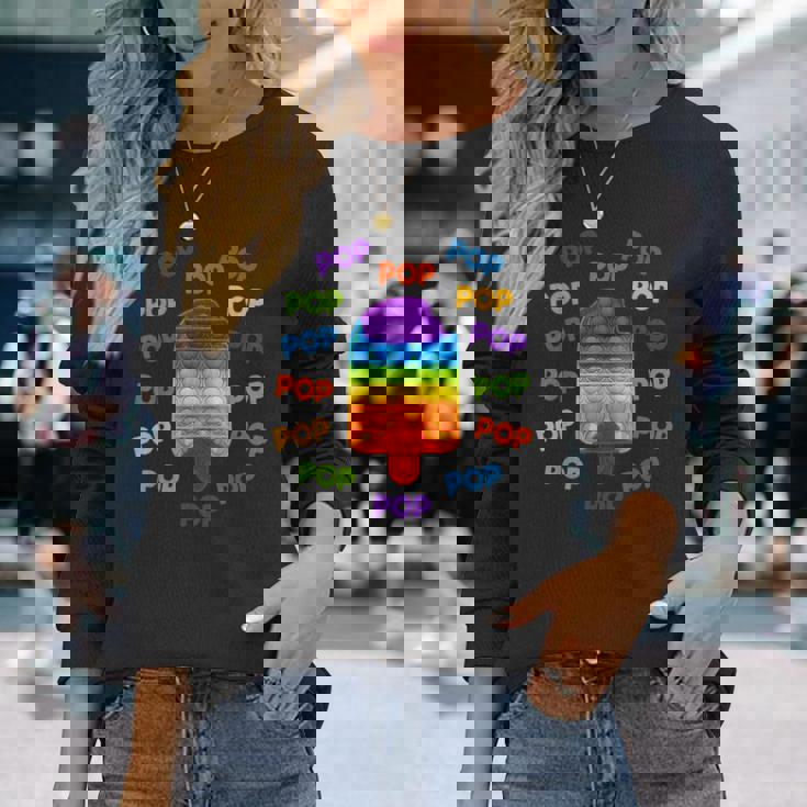 キッズポッププッシュ&ポップポップポップポップadhdストレス解消おもちゃ 長袖Tシャツ 彼女への贈り物