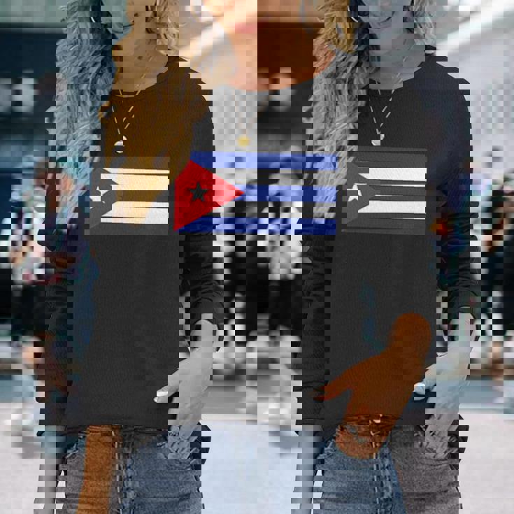 キューバ国旗 長袖Tシャツ 彼女への贈り物