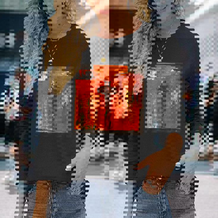 キリスト教のメッセージ イエス 十字架 愛 グラフィティ アート 絵画 長袖Tシャツ 彼女への贈り物