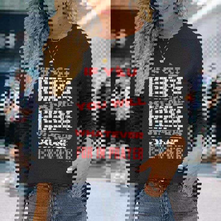 キリスト教信仰のモチベーションを高めると信じるなら 長袖Tシャツ 彼女への贈り物