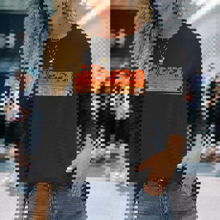 ギブソン、アーカンソーレトロ80年代スタイル 長袖Tシャツ 彼女への贈り物