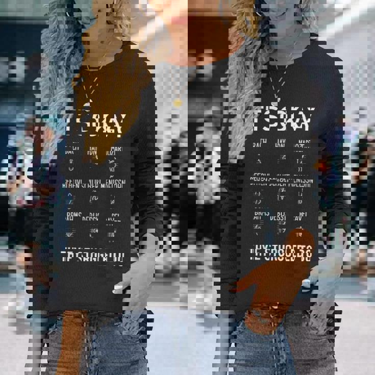 クラシック音楽 音楽好き 作曲家 バッハ モーツァルト ベートーヴェン シューベルトメンデルスゾーン ブラームス 音楽家 長袖Tシャツ 彼女への贈り物